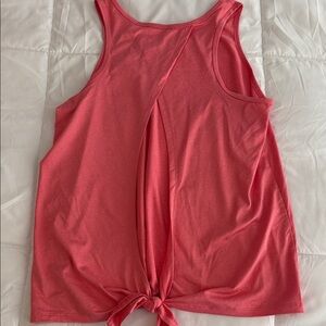 ZELOS Coral Pink Tie-Back Tank Top